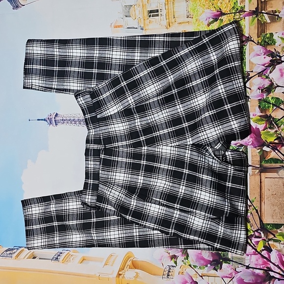 Mags & Pye Black and White Plaid Pants Size 4 NEW - Picture 5 of 5